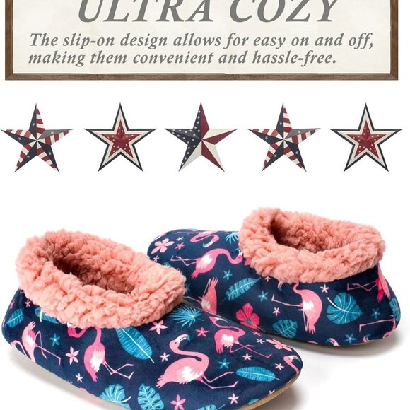 Fuzzy Indoor Slippers Women Cozy Warm Non-Slip Gift House Shoes - Picture 5 of 7